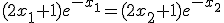 3$ (2x_1+1)e^{-x_1}=(2x_2+1)e^{-x_2}